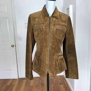 BANANA REPUBLIC BROWN SUEDE JACKET SIZE 10